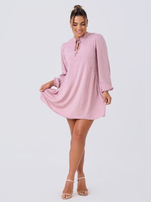 VESTIDO YURIKO LINO (PALO ROSA)