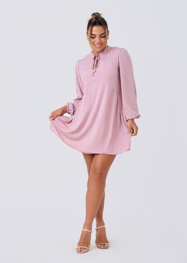 VESTIDO YURIKO LINO (PALO ROSA)