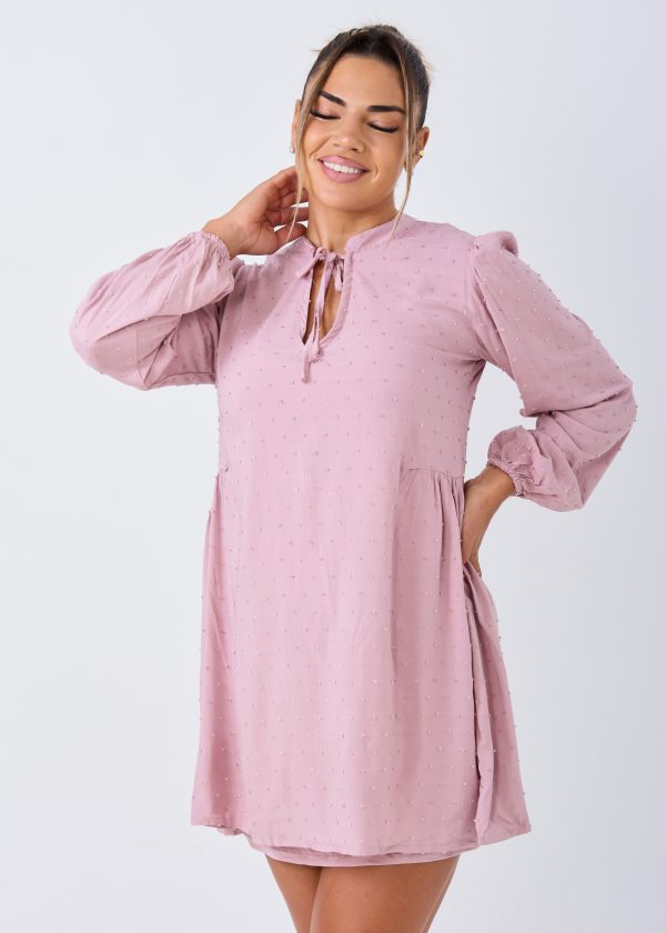 VESTIDO YURIKO LINO (PALO ROSA) - Imagen 3