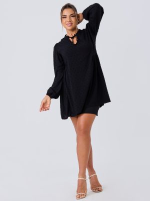 VESTIDO YURIKO LINO (NEGRO)