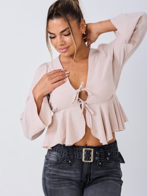 BLUSA PITAS M/L (BEIGE)