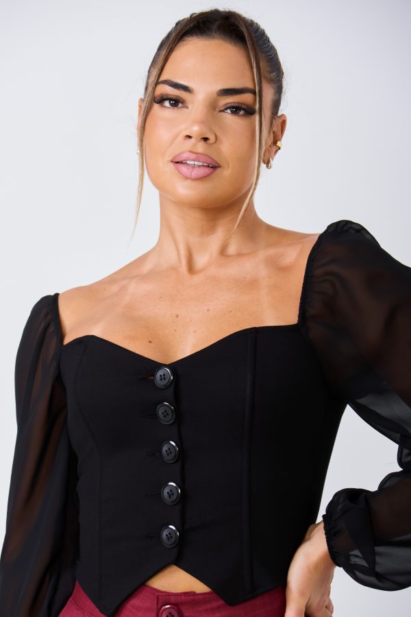 BUSTIER NAHOMI LOMA (NEGRO) - Imagen 3