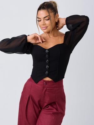 BUSTIER NAHOMI LOMA (NEGRO)