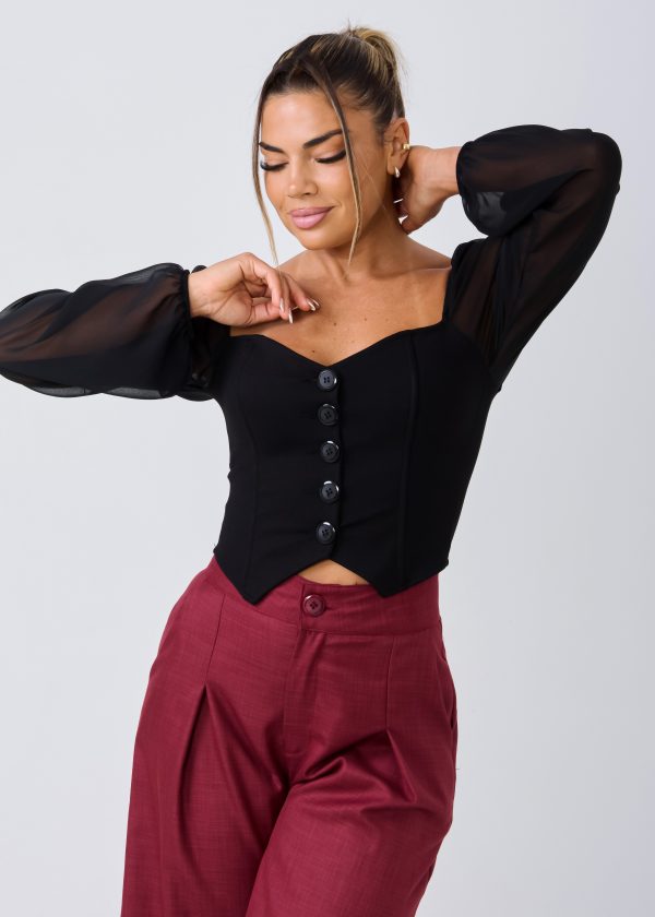 BUSTIER NAHOMI LOMA (NEGRO)
