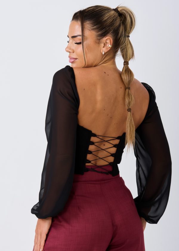 BUSTIER NAHOMI LOMA (NEGRO) - Imagen 2