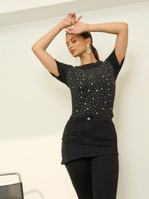 POLO BRILLOS GLAM - NEGRO