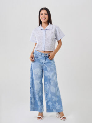 JEANS KEYSI ESTAMPADO - HIELO