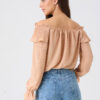 BLUSA GASA PLISADA - CAMEL - Imagen 2