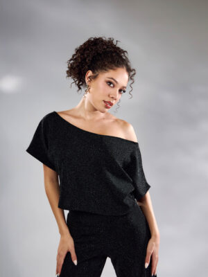 POLO CROP SAMY 008 - NEGRO