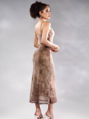 Alternative view of VESTIDO MESH 317 - MARRÓN