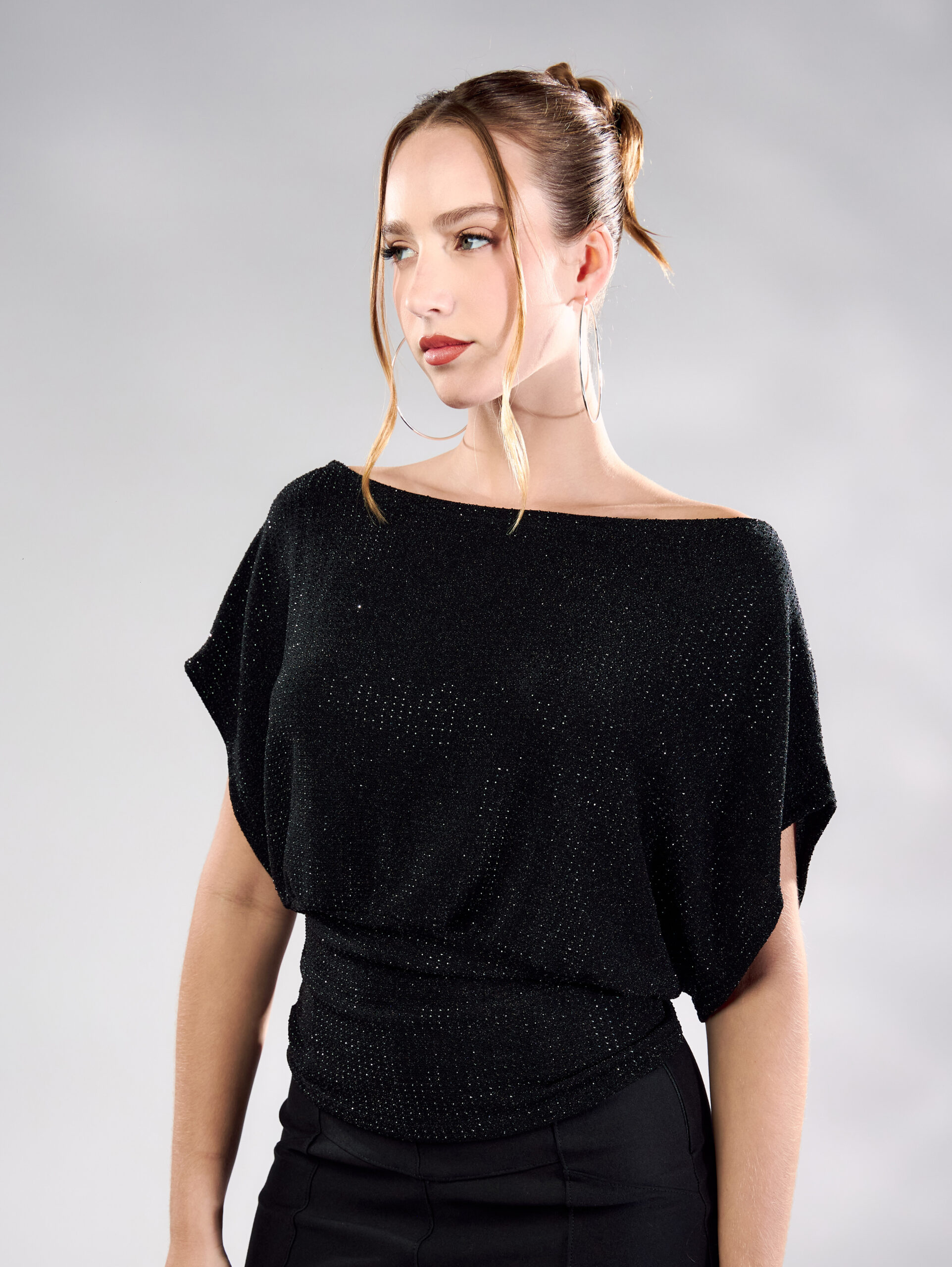 POLO CROP GISELLA 021 - NEGRO