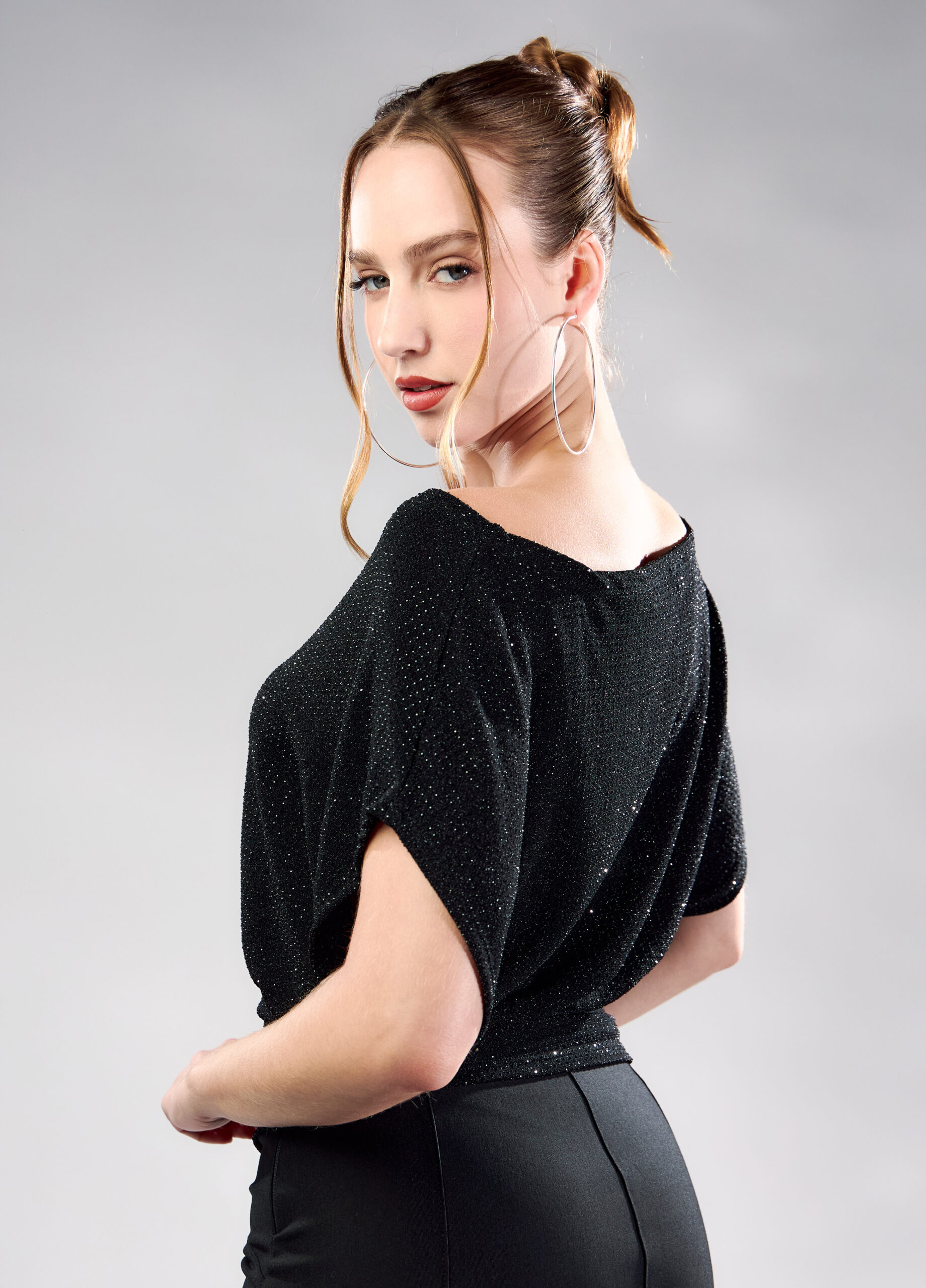 POLO CROP GISELLA 021 - NEGRO - Imagen 2
